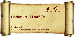 Andorka Ilmár névjegykártya